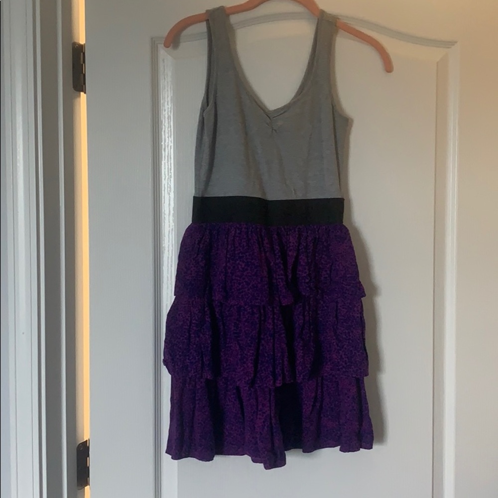 Gray and purple dress